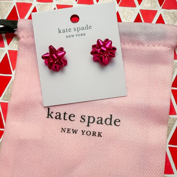 NWT Kate Spade Holiday Bow Stud Earrings - Picture 4 of 16